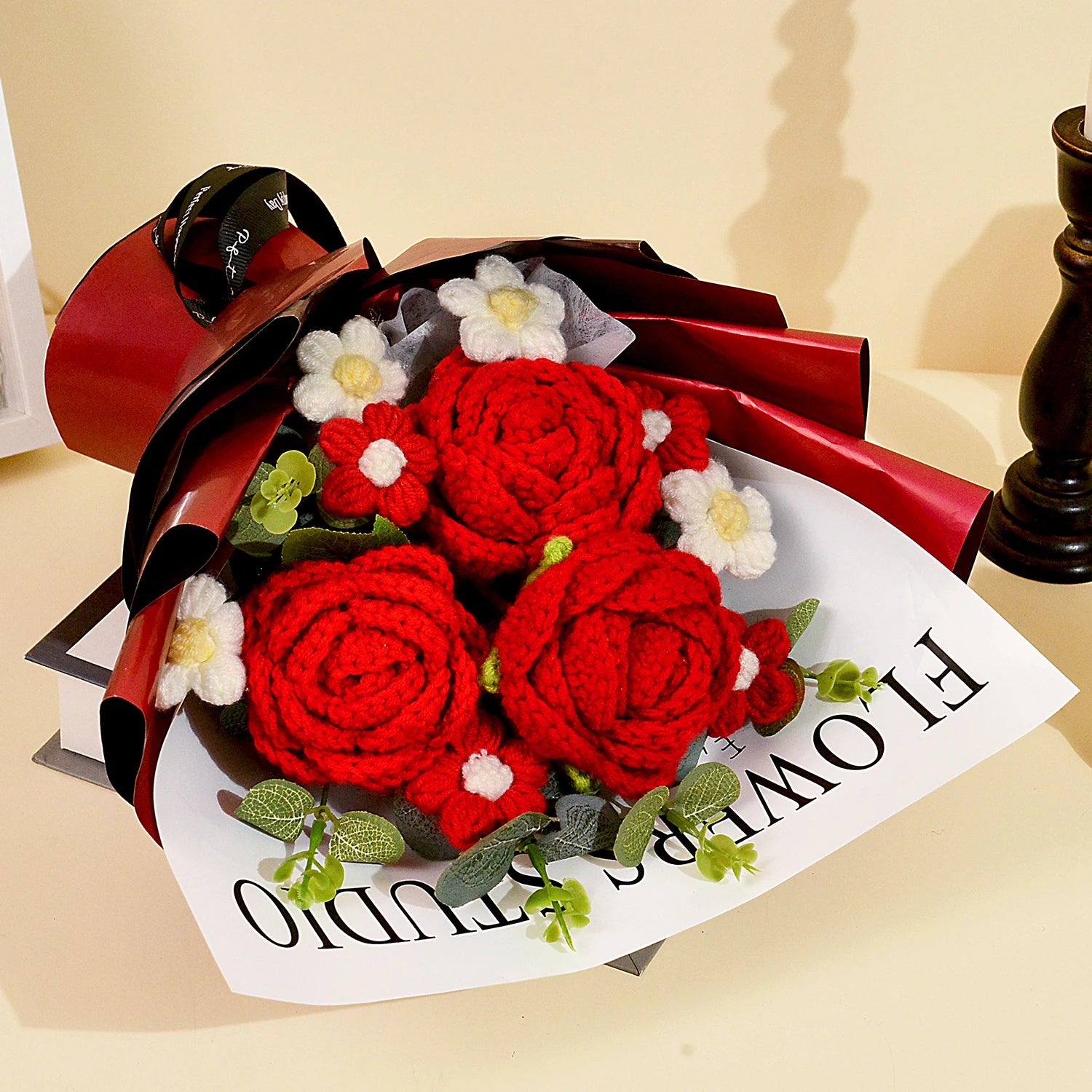 Handmade Crochet Red Rose Bouquet for Special Occasions