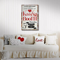 Personalized Valentine's Day Kissing Booth Canvas Sign