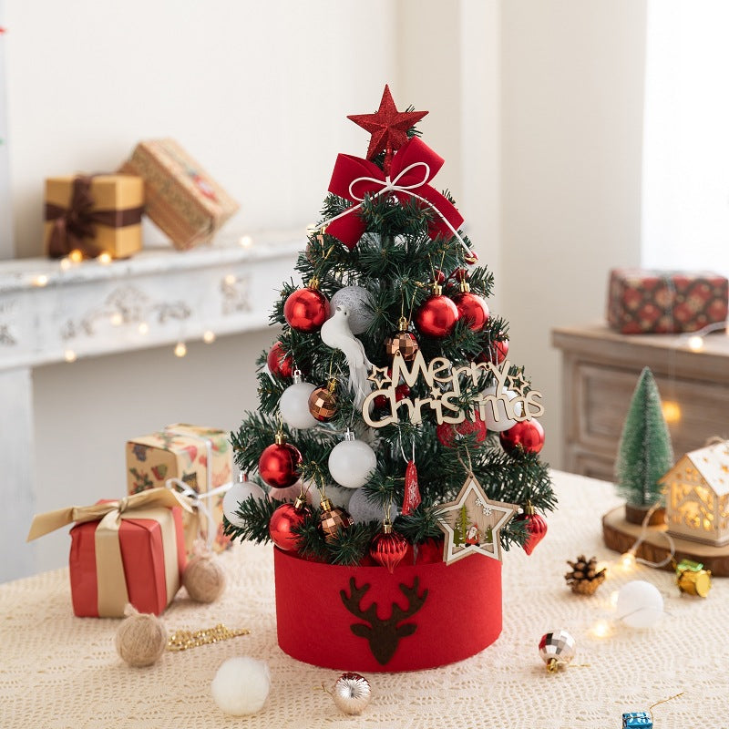 Desktop PVC Christmas Tree - Red & White, 45cm/60cm Height