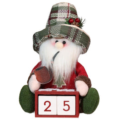 Wooden Christmas Old Man Doll - Cartoon Holiday Decor