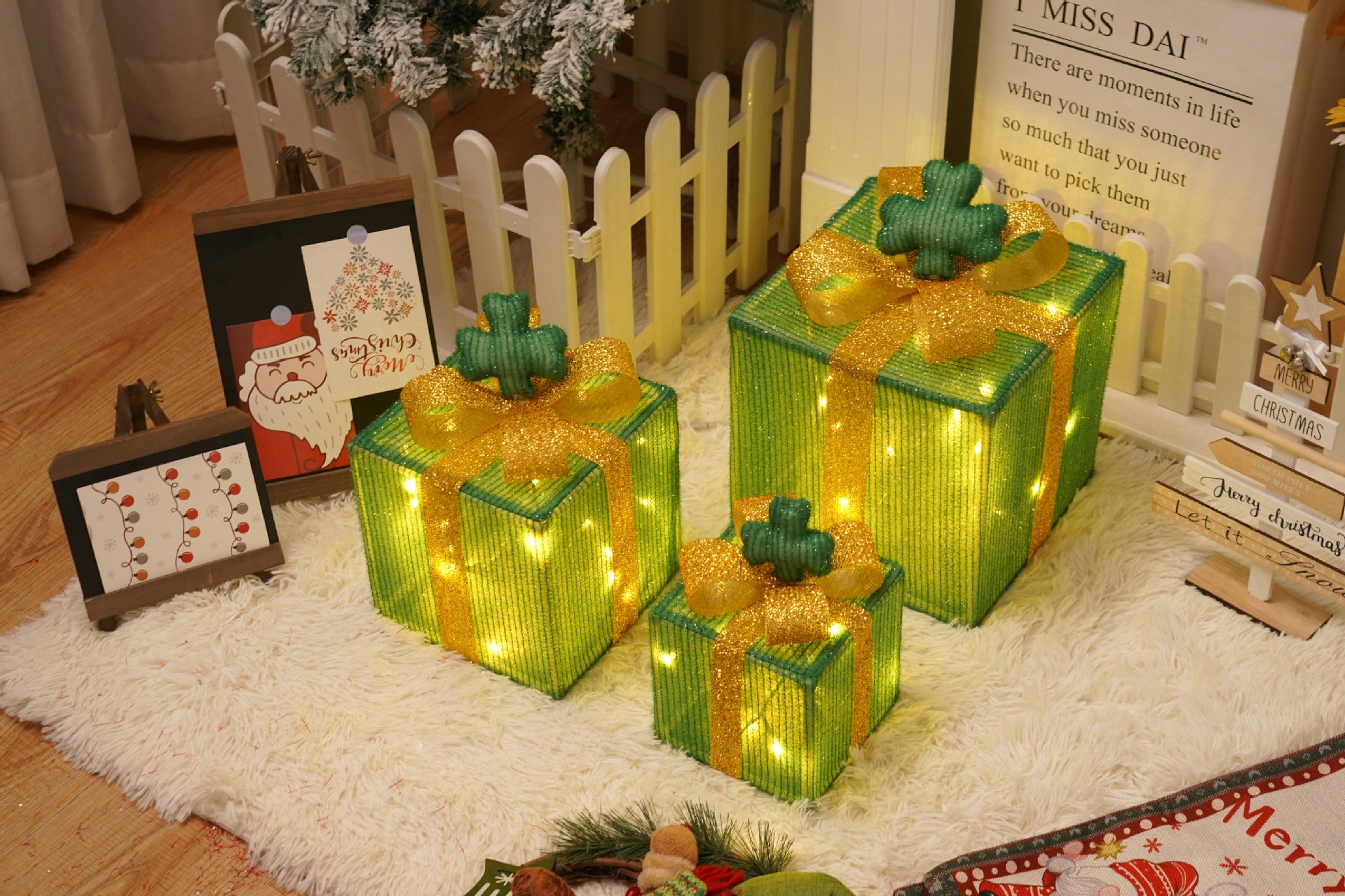 Battery-Powered LED Christmas Gift Box Decoration Lights Set