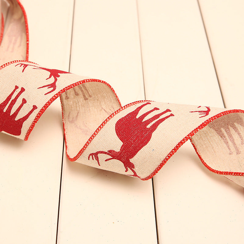 Festive Polka Dot Linen Christmas Ribbon - 2m Variety Set
