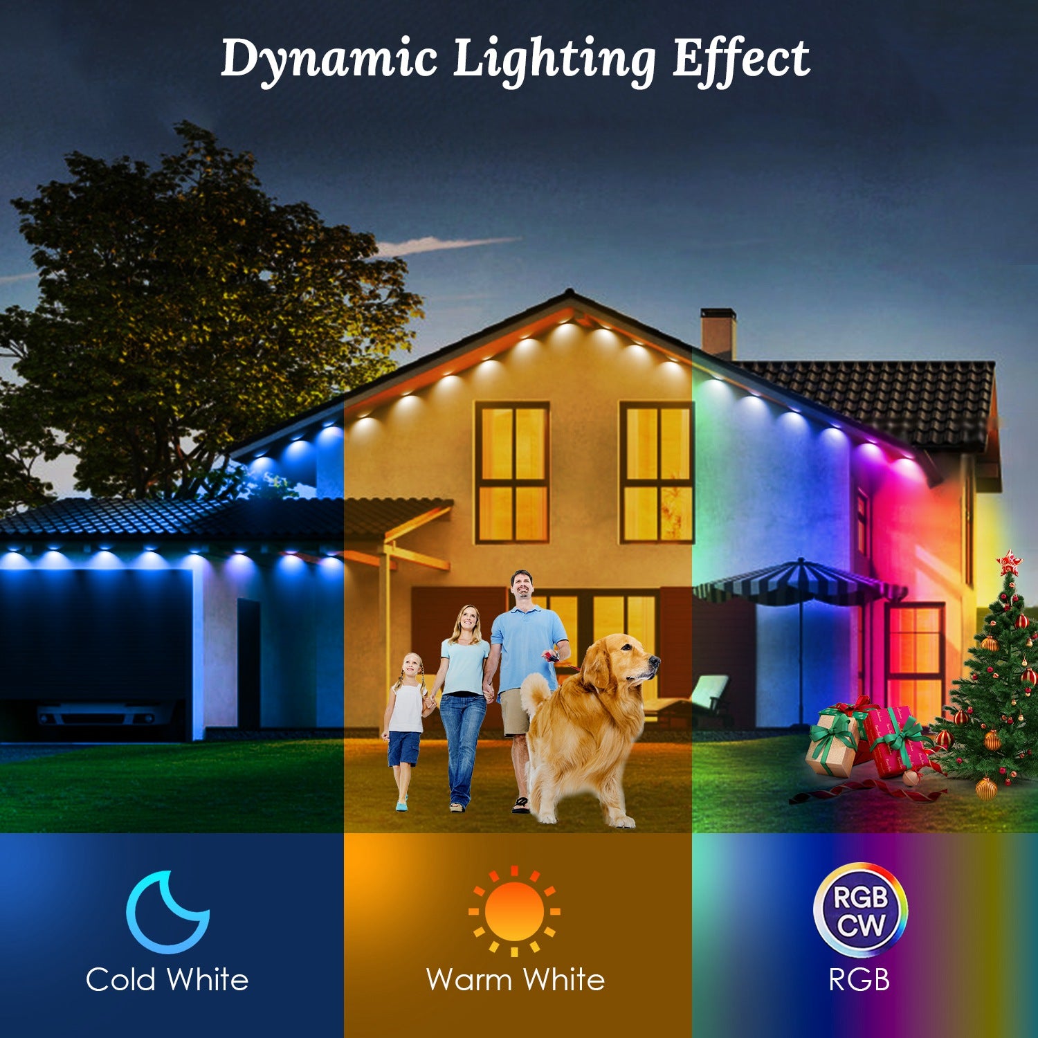 101FT Smart Outdoor RGB Lights - Waterproof & Alexa Compatible