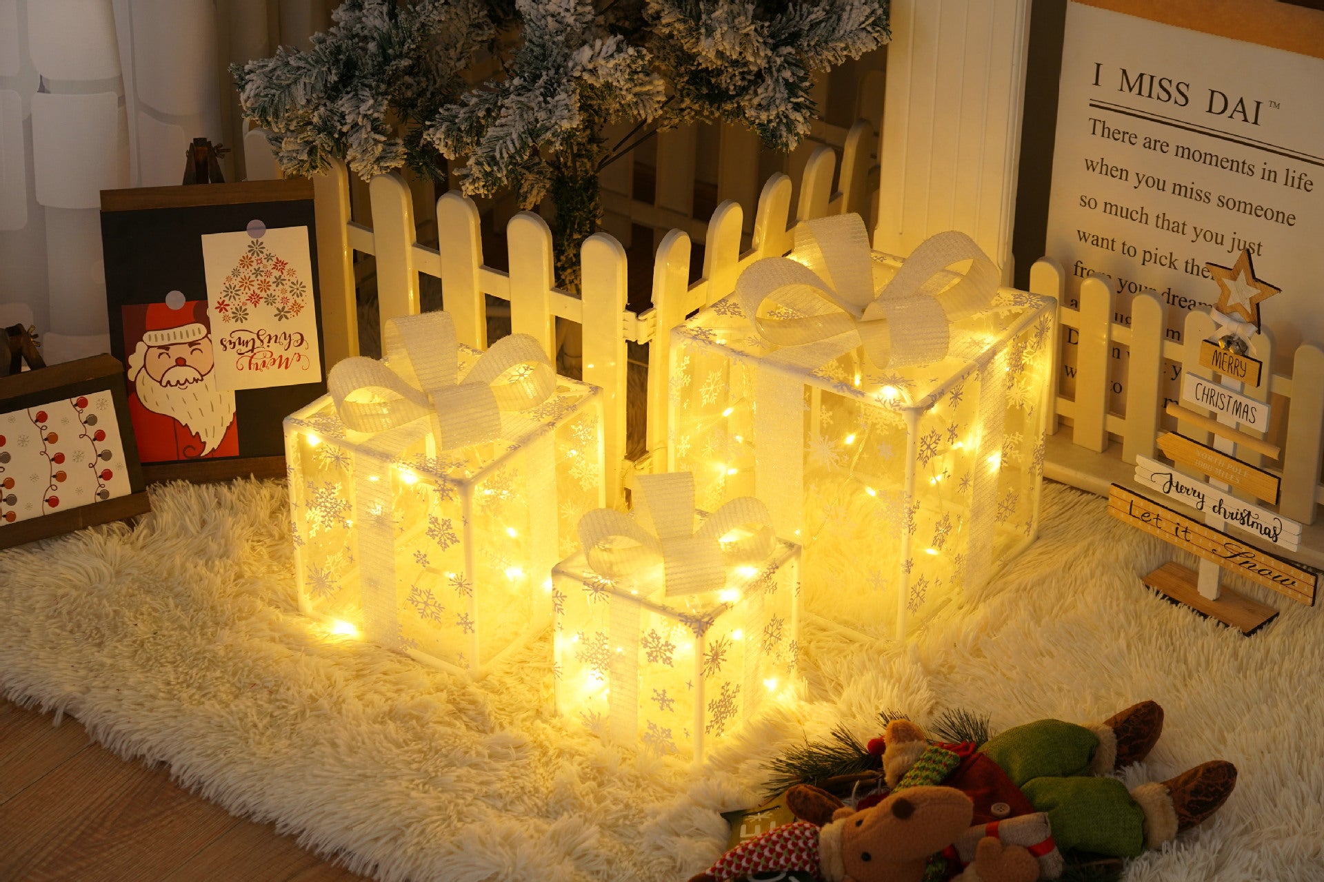 Battery-Powered LED Christmas Gift Box Decoration Lights Set