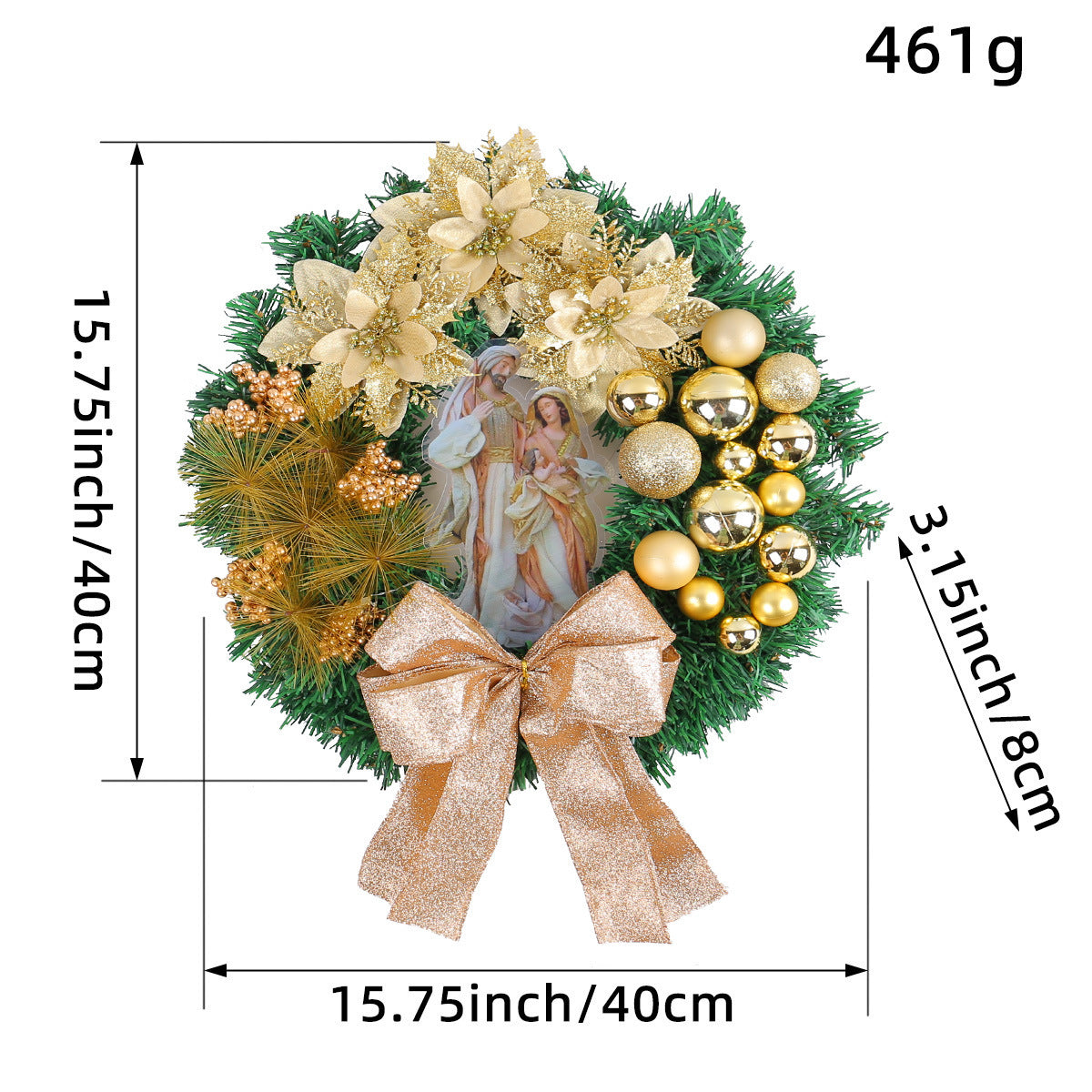 Festive Christmas Light Wreath for Door and Window Decor
