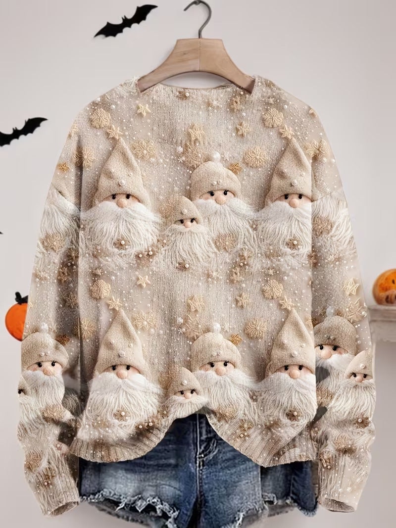 Women's 3D Christmas Pattern Pullover Sweatshirt - Sizes S-XXXL
