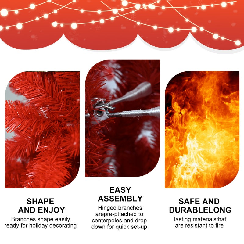Vibrant Red PVC Christmas Tree with Multiple Size Options