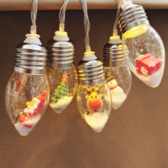 Festive LED String Lights - Snowman, Santa, and More