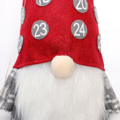 Festive Countdown Christmas Doll Ornaments - Gray/Red Hats
