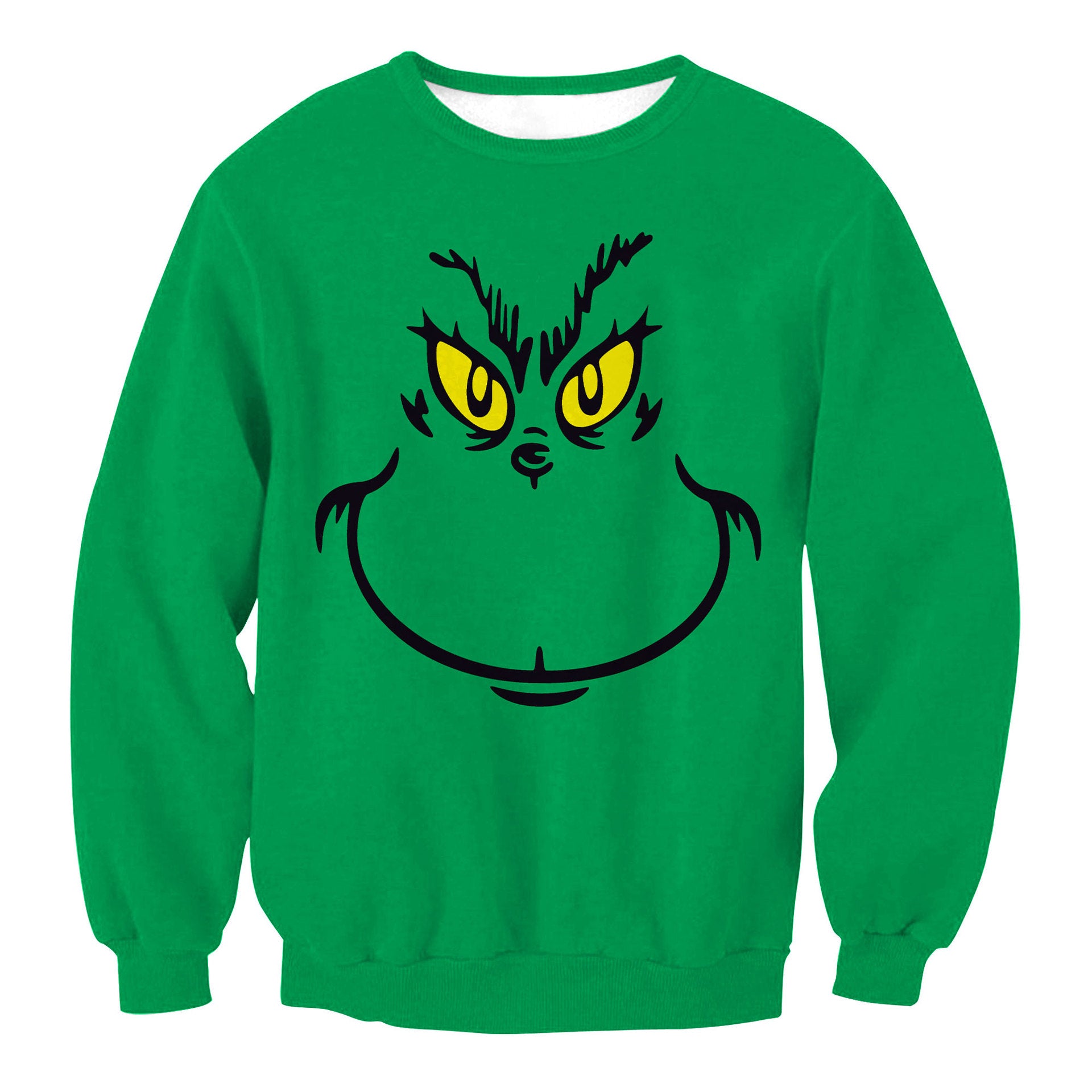 Men's Christmas Tree Striped Sweater with Digital Print Design