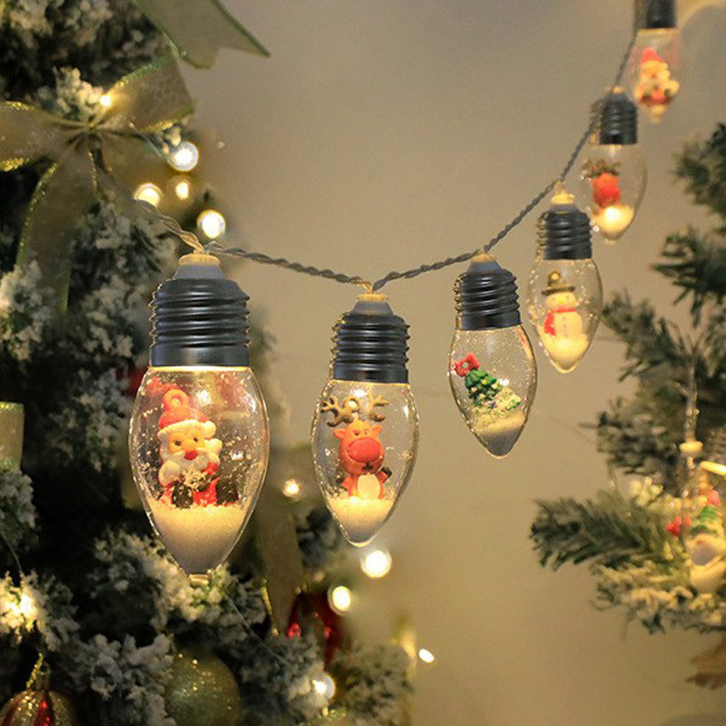 Festive LED String Lights - Snowman, Santa, and More