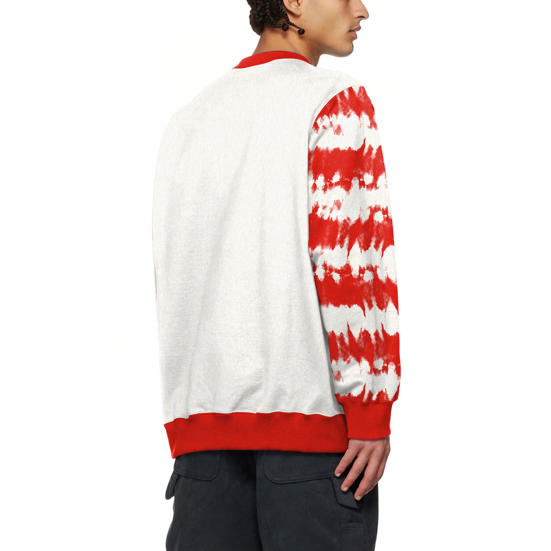 Men's Christmas Tree Striped Sweater with Digital Print Design