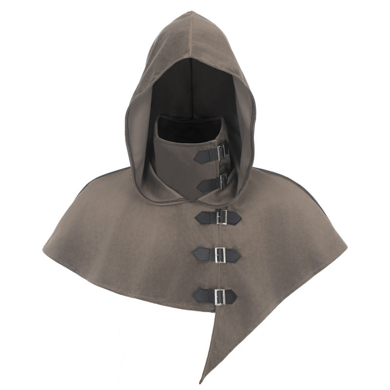 Brown hooded medieval monk robe costume