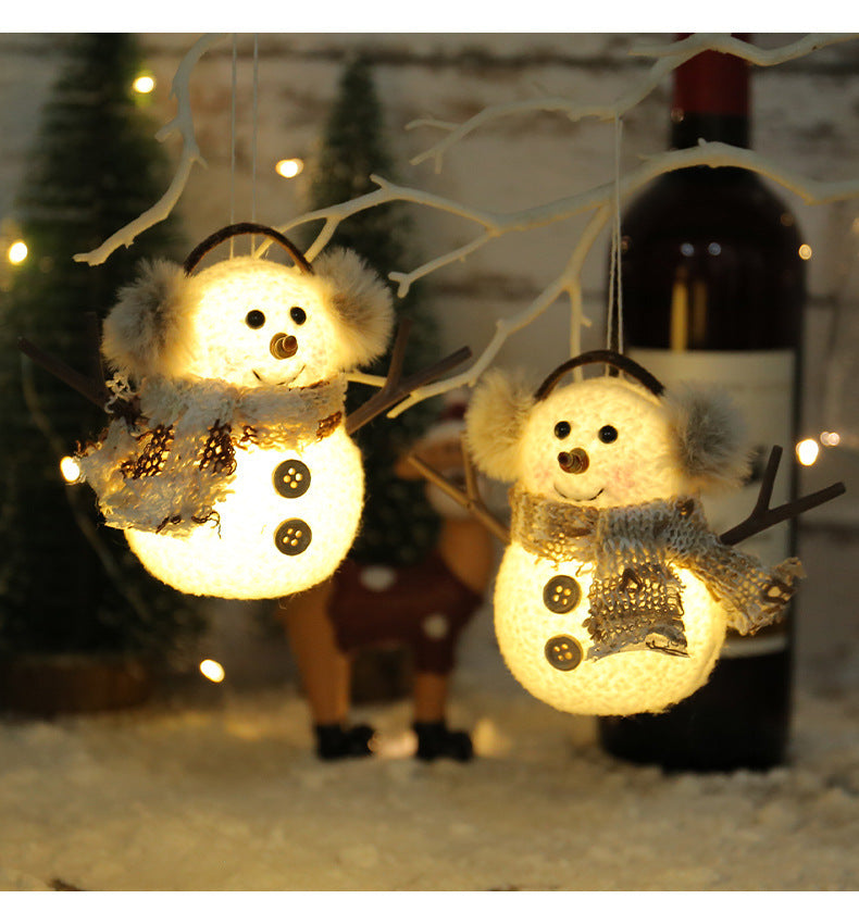 Luminous Christmas Ice Man Ornaments with Scarf Styles