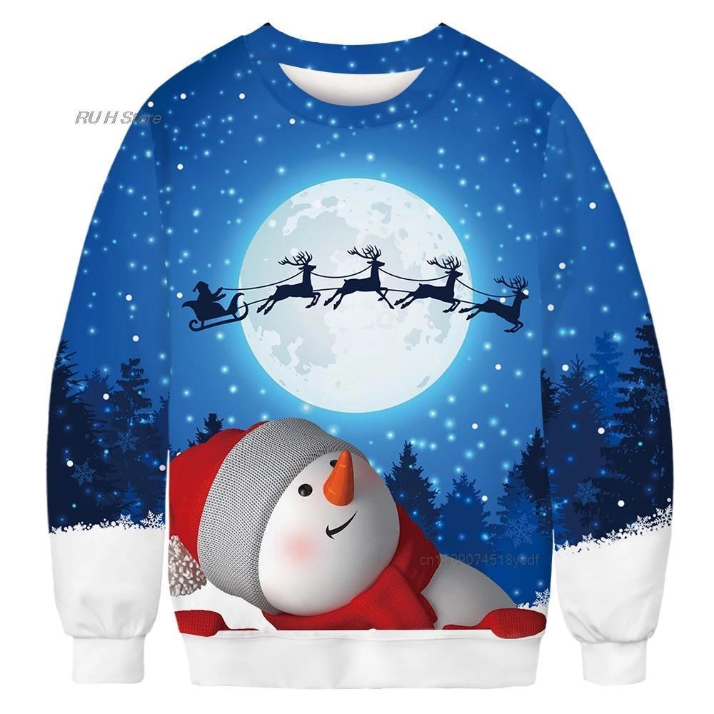 Youth Casual Ugly Christmas Sweater Santa Elf Design