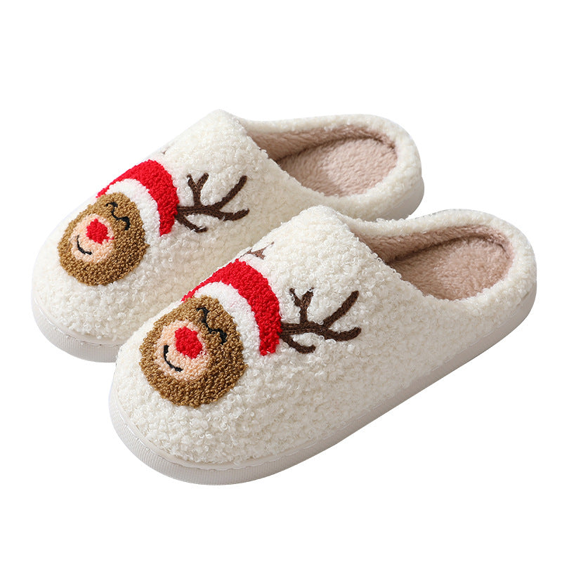 Cozy Cartoon Santa & Animal Winter Slippers for Couples