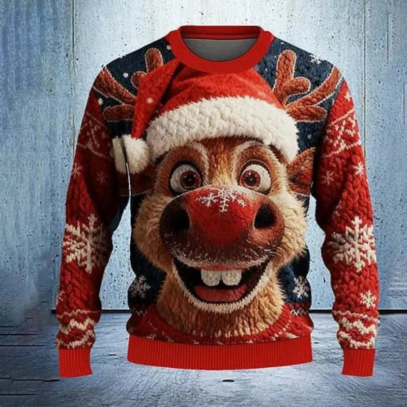 Unisex 3D Printed Christmas Snowman Sweatshirt, Sizes S-6XL