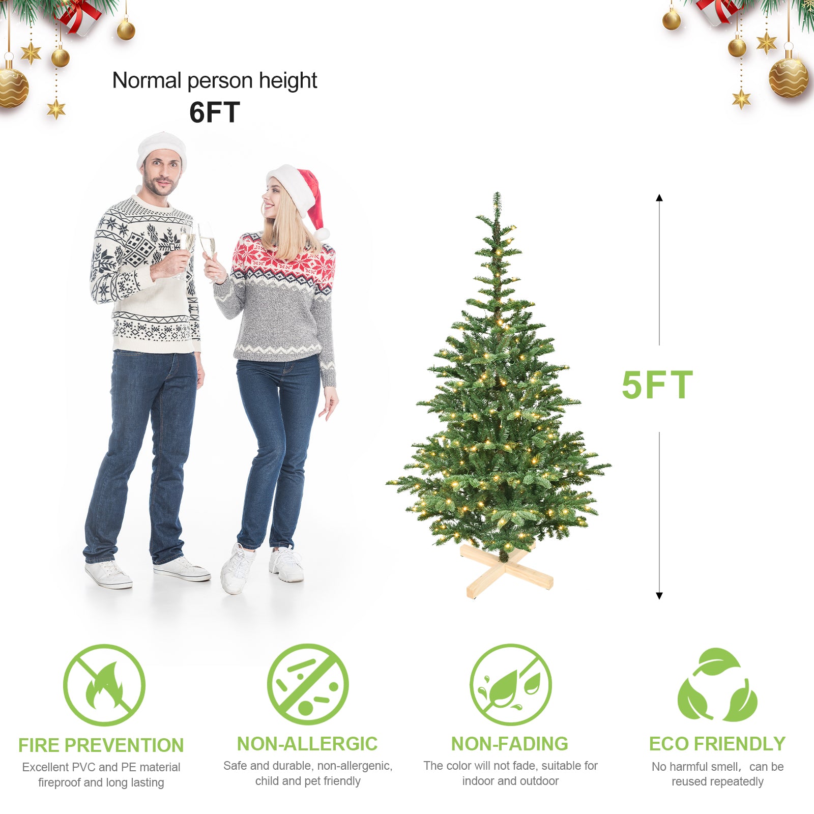 PE/PVC Christmas Tree in 5 to 8 ft - Holiday Decorations