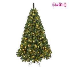 6ft & 7ft PVC Christmas Trees with Wifi Lights & Decorations