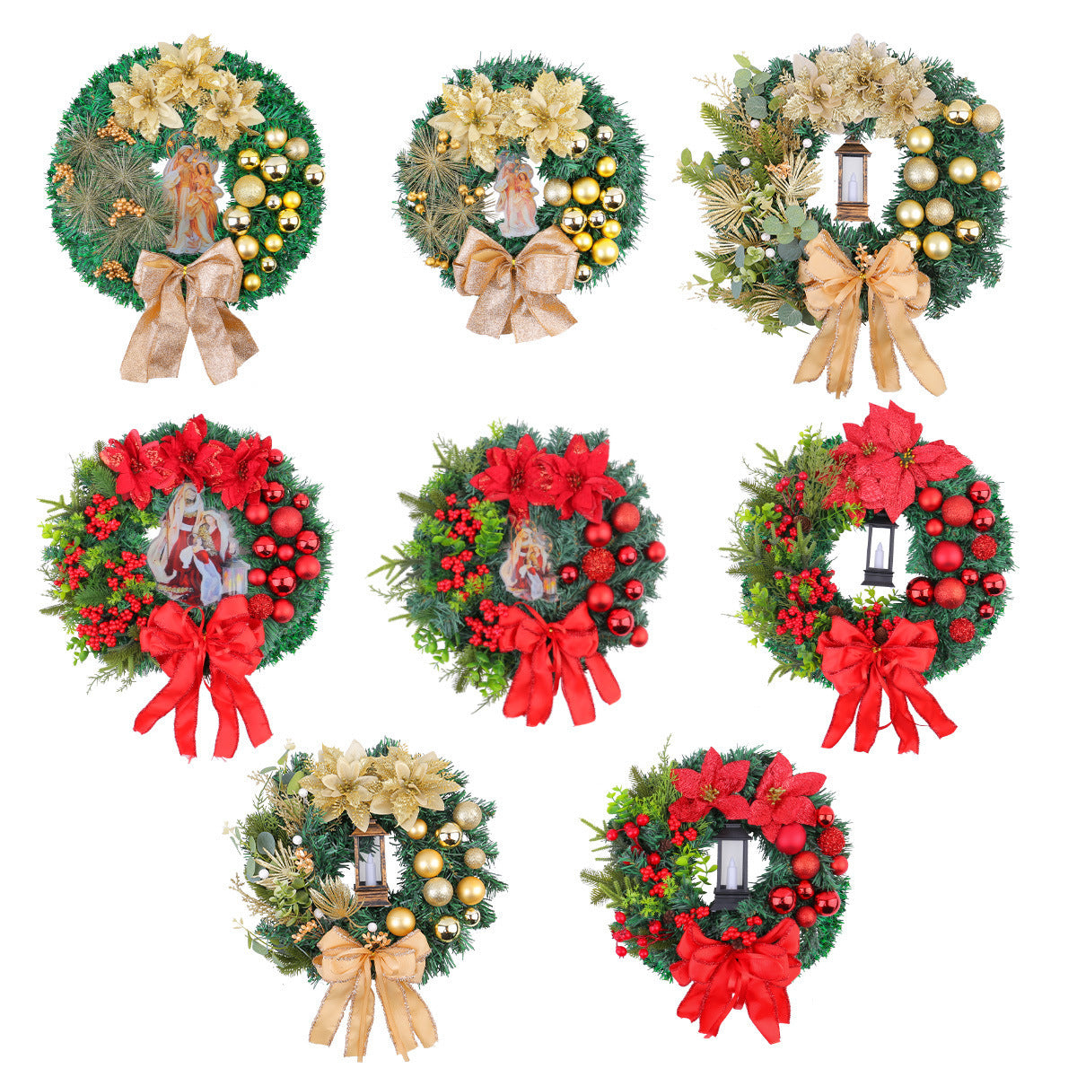 Festive Christmas Light Wreath for Door and Window Decor