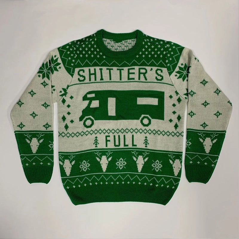 Men's Cartoon Jacquard Christmas Sweater in Various Colors