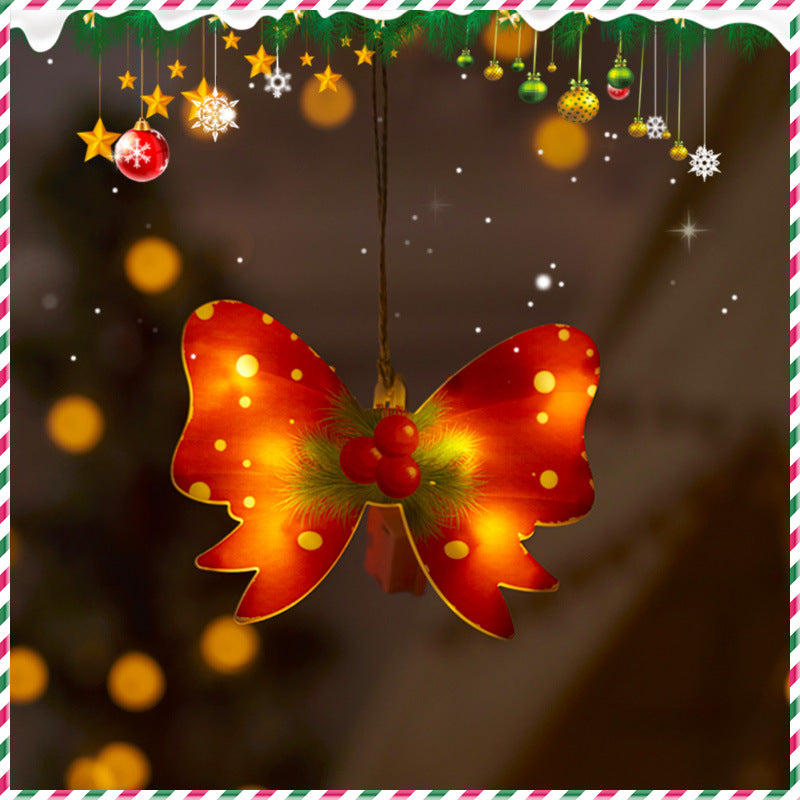 Festive Hanging Christmas Lights with Decorative Characters