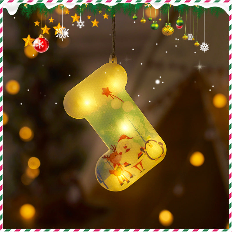 Festive Hanging Christmas Lights with Decorative Characters