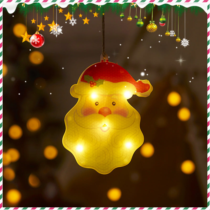 Festive Hanging Christmas Lights with Decorative Characters