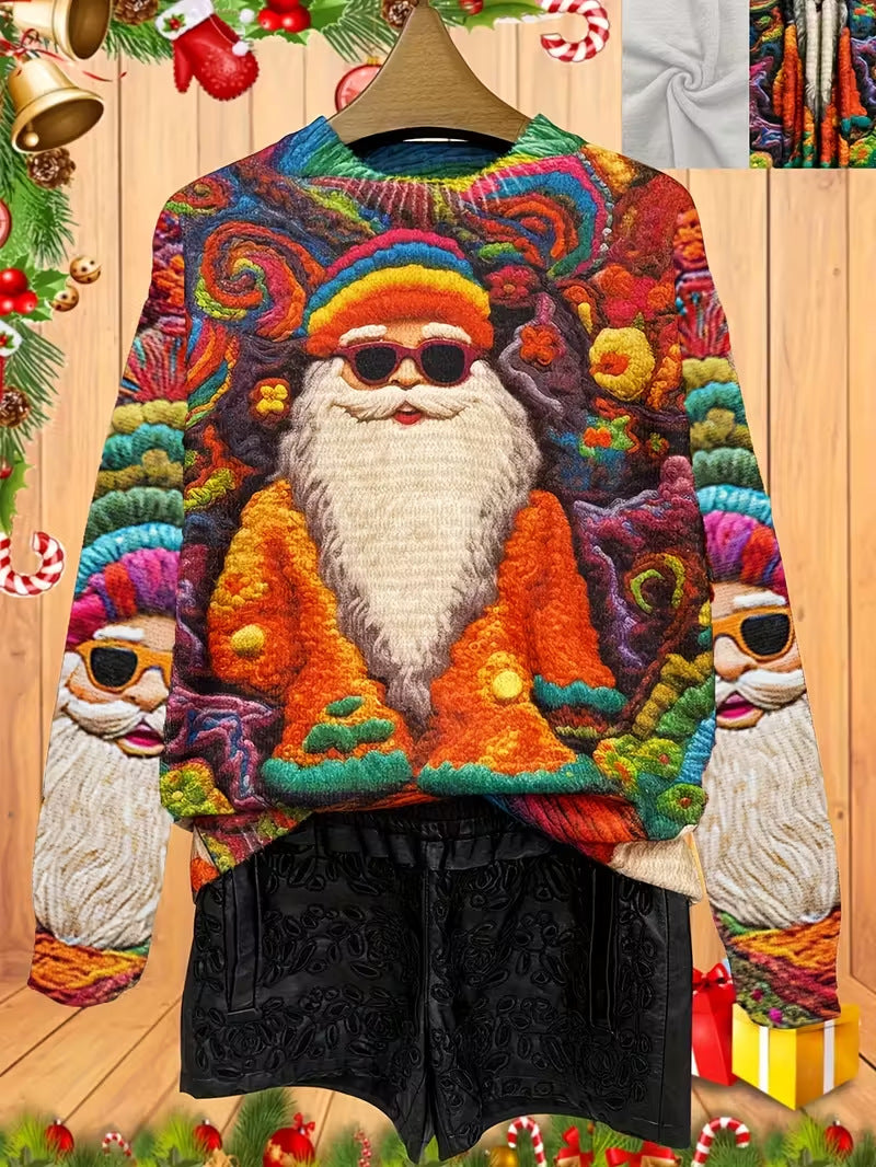 Women's 3D Christmas Pattern Pullover Sweatshirt - Sizes S-XXXL