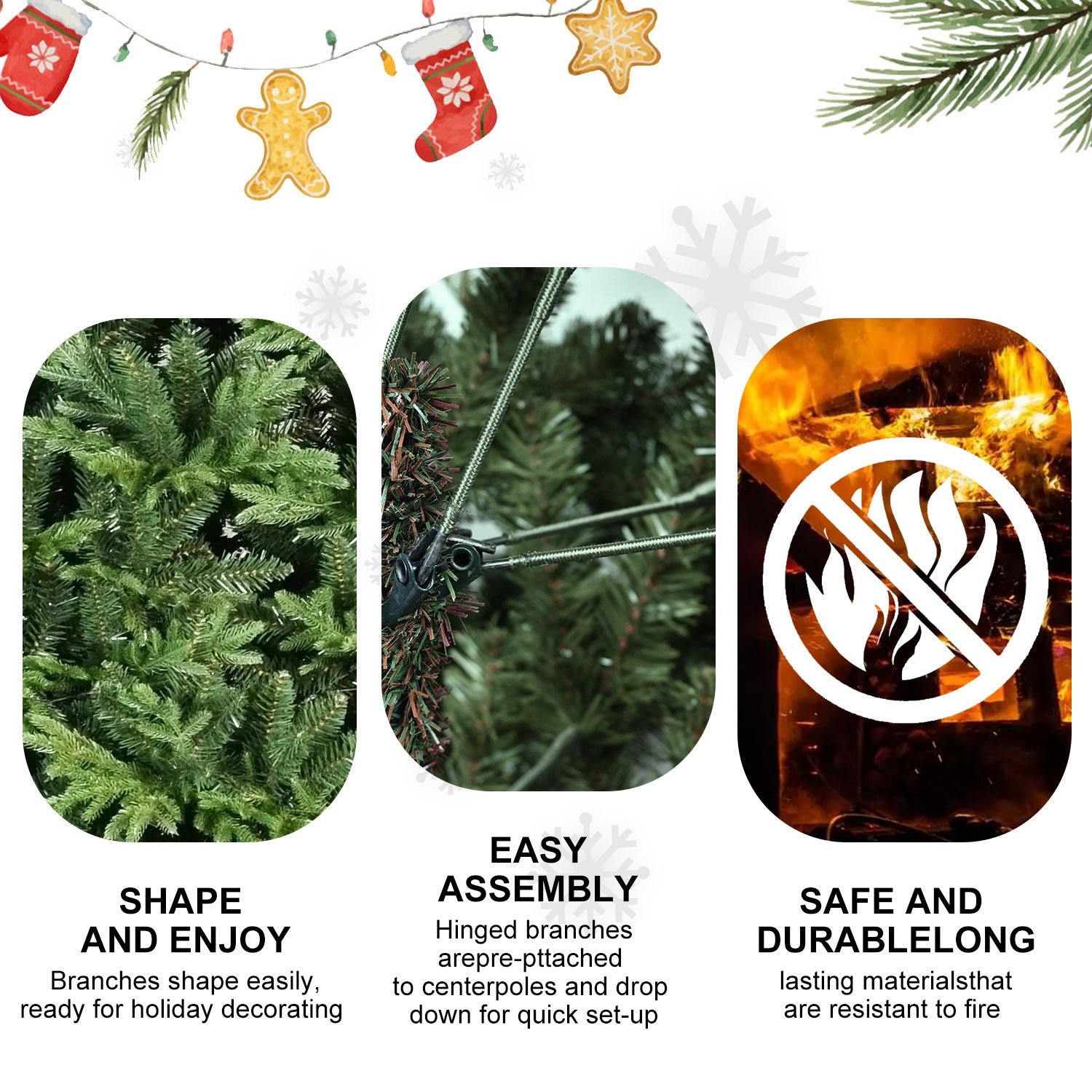 Green PE/PVC Hybrid Christmas Tree with 856-3135 Tips