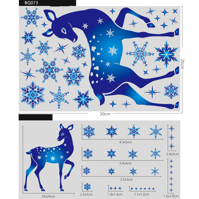 Christmas Elk & Snowflake Window & Wall Sticker Decoration