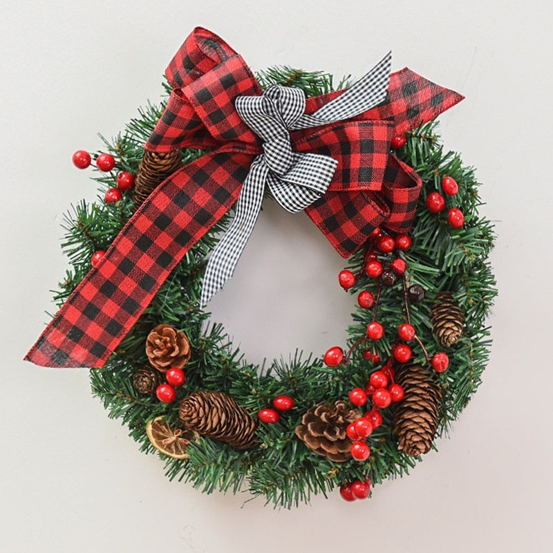 Festive PVC Christmas Garland Bow for Door and Window Decor