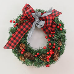 Festive PVC Christmas Garland Bow for Door and Window Decor
