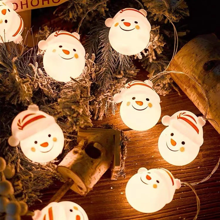 Festive LED Christmas Lights - Snowman & Santa Designs