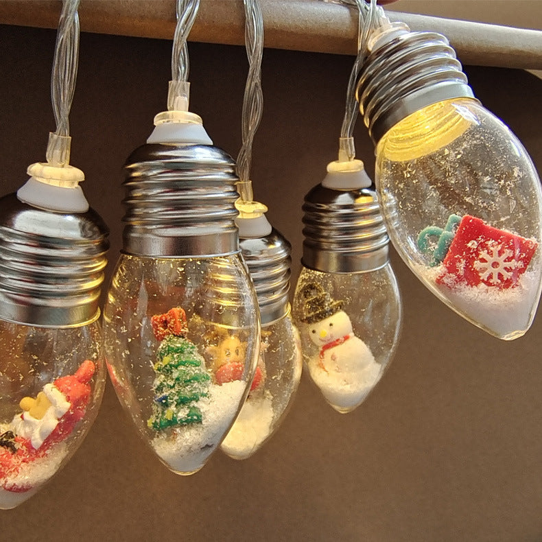 Festive LED String Lights - Snowman, Santa, and More