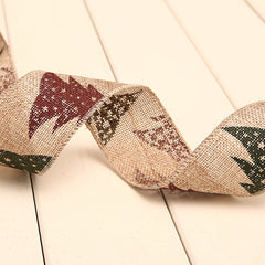 Festive Polka Dot Linen Christmas Ribbon - 2m Variety Set