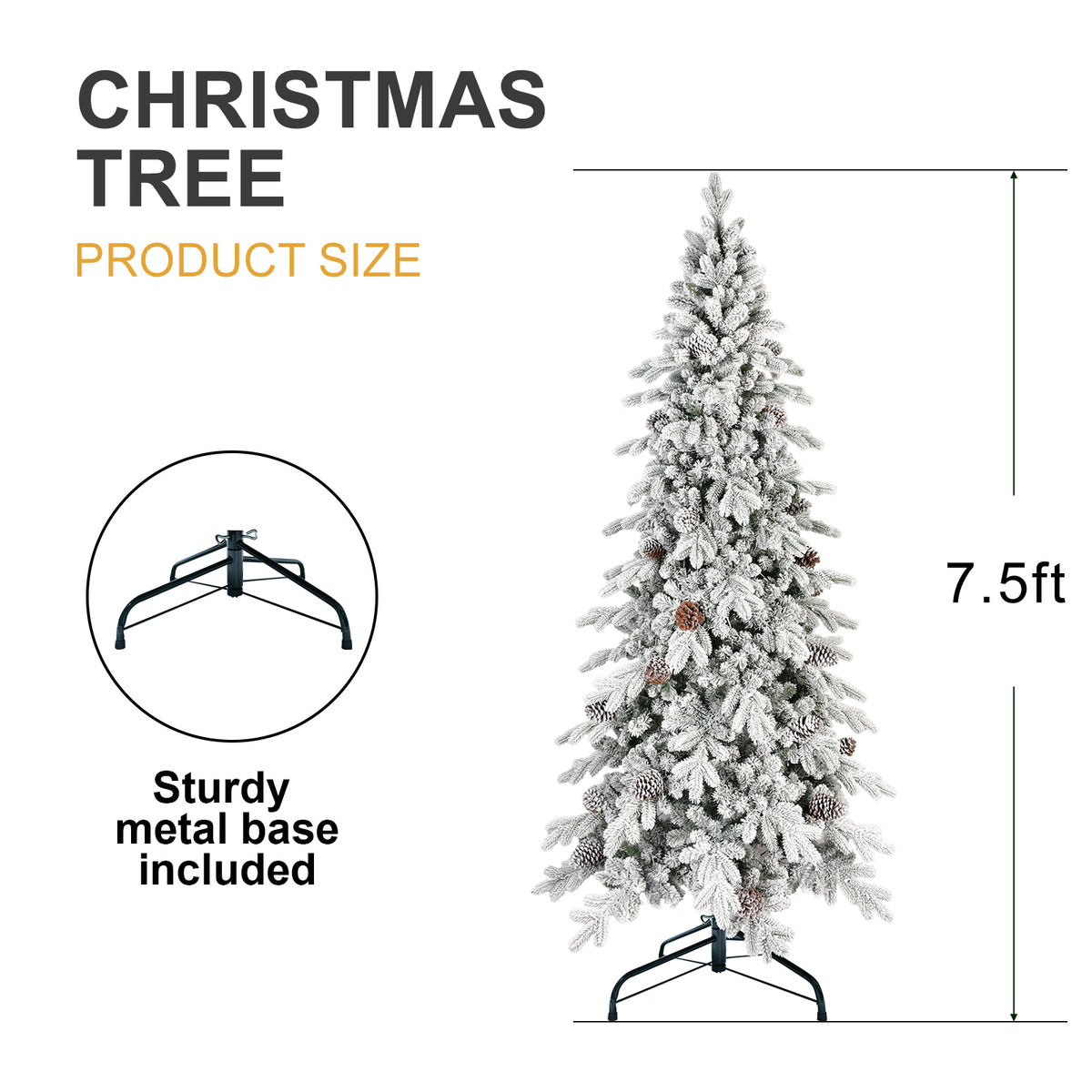 7.5ft to 9ft Automatic Flocking PE/PVC Christmas Trees