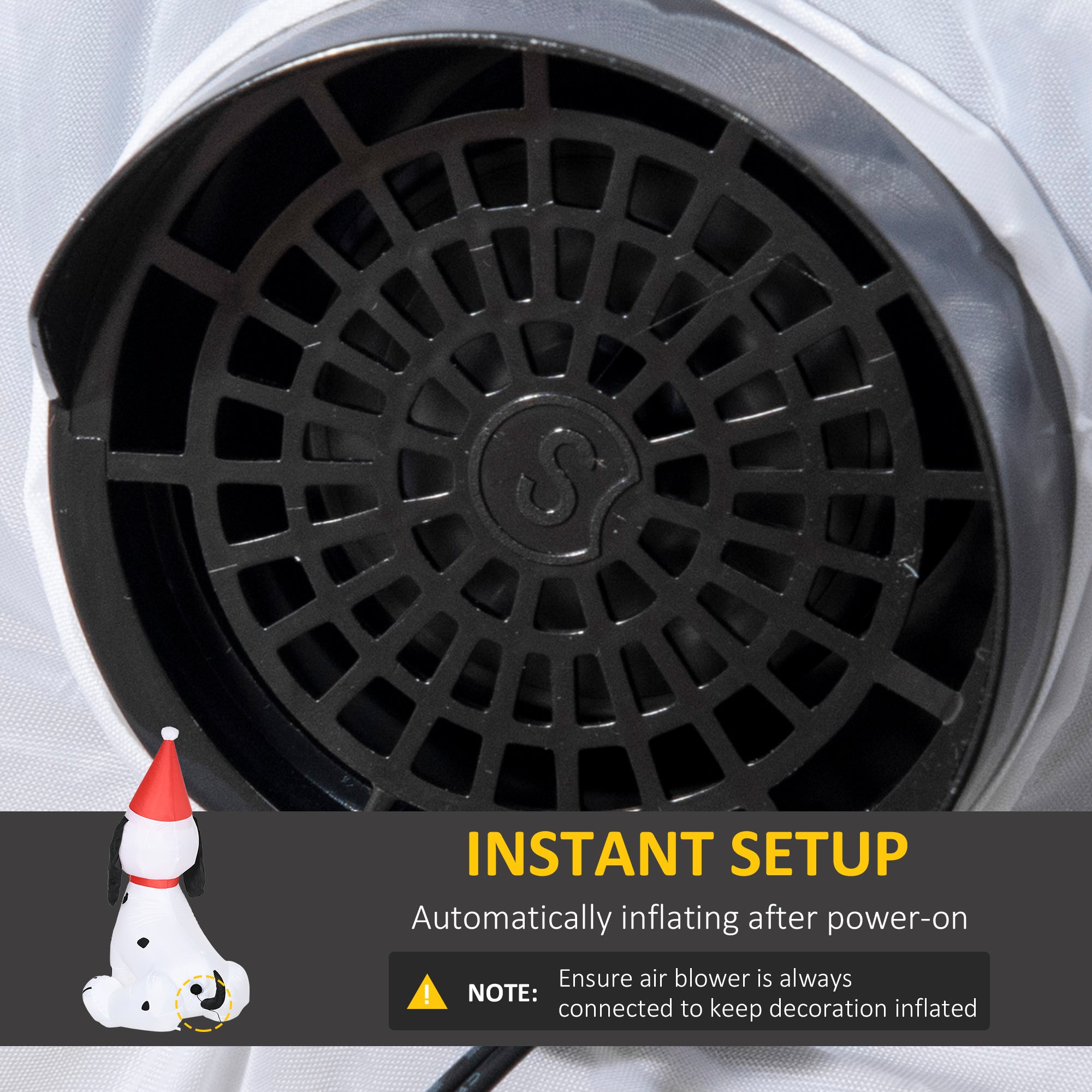 Festive LED Christmas Inflatable Puppy with Santa Hat