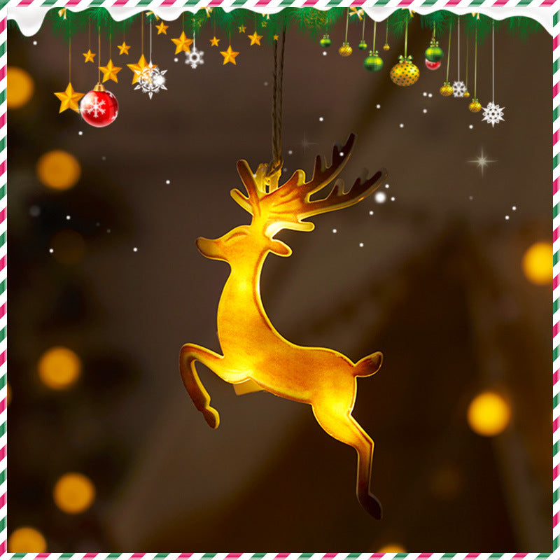 Festive Hanging Christmas Lights with Decorative Characters