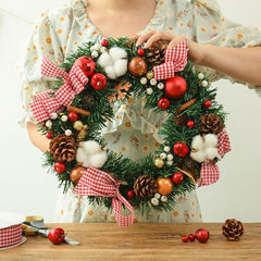 Festive PVC Christmas Garland Bow for Door and Window Decor