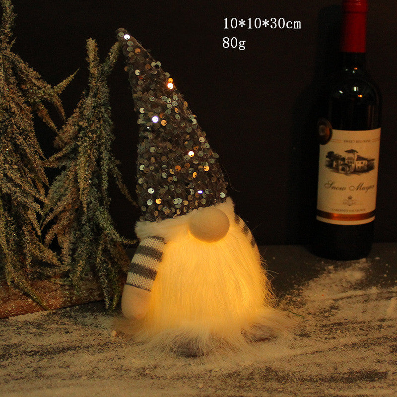 Christmas Rudolph Sequin Ornaments with Lights - 30cm