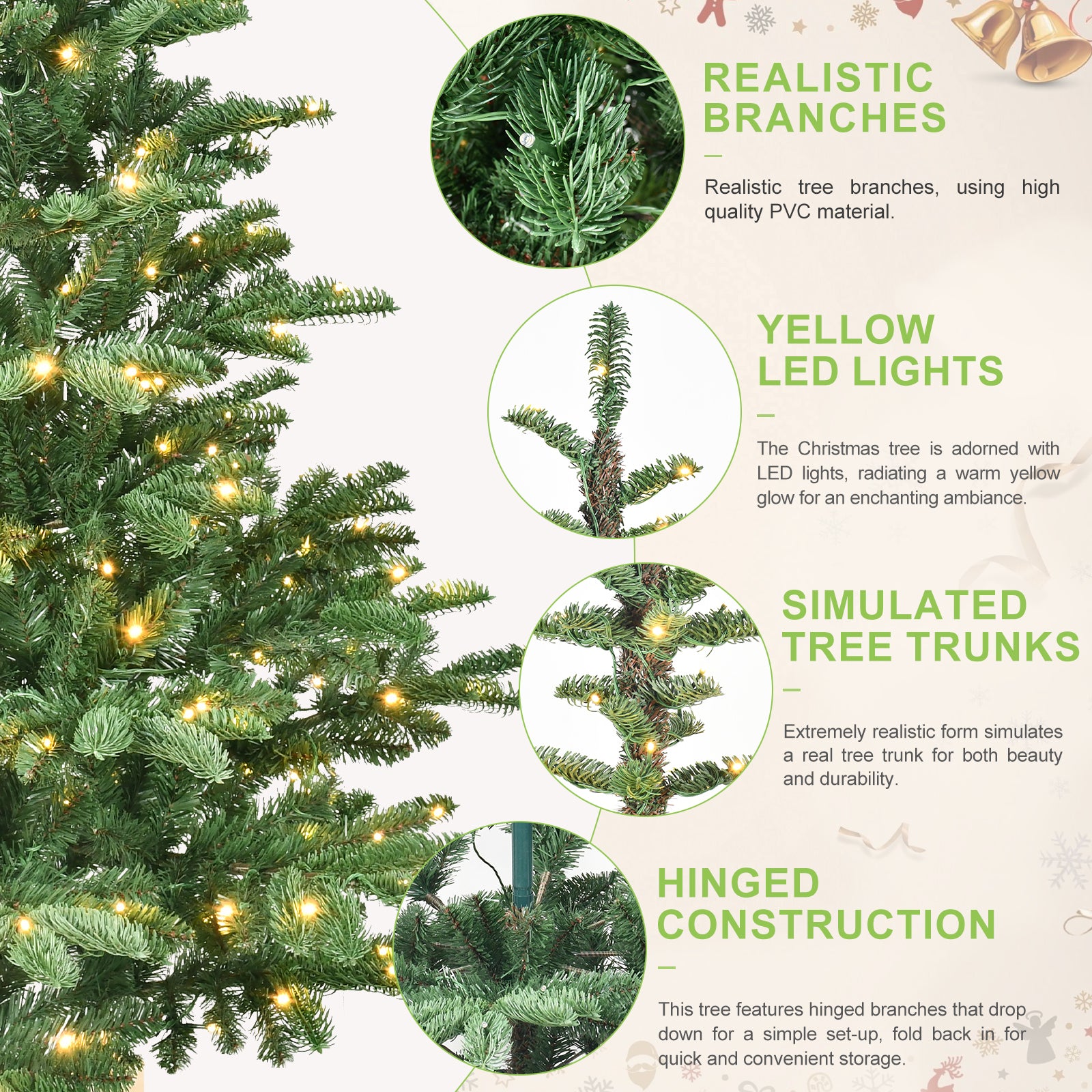 PE/PVC Christmas Tree in 5 to 8 ft - Holiday Decorations