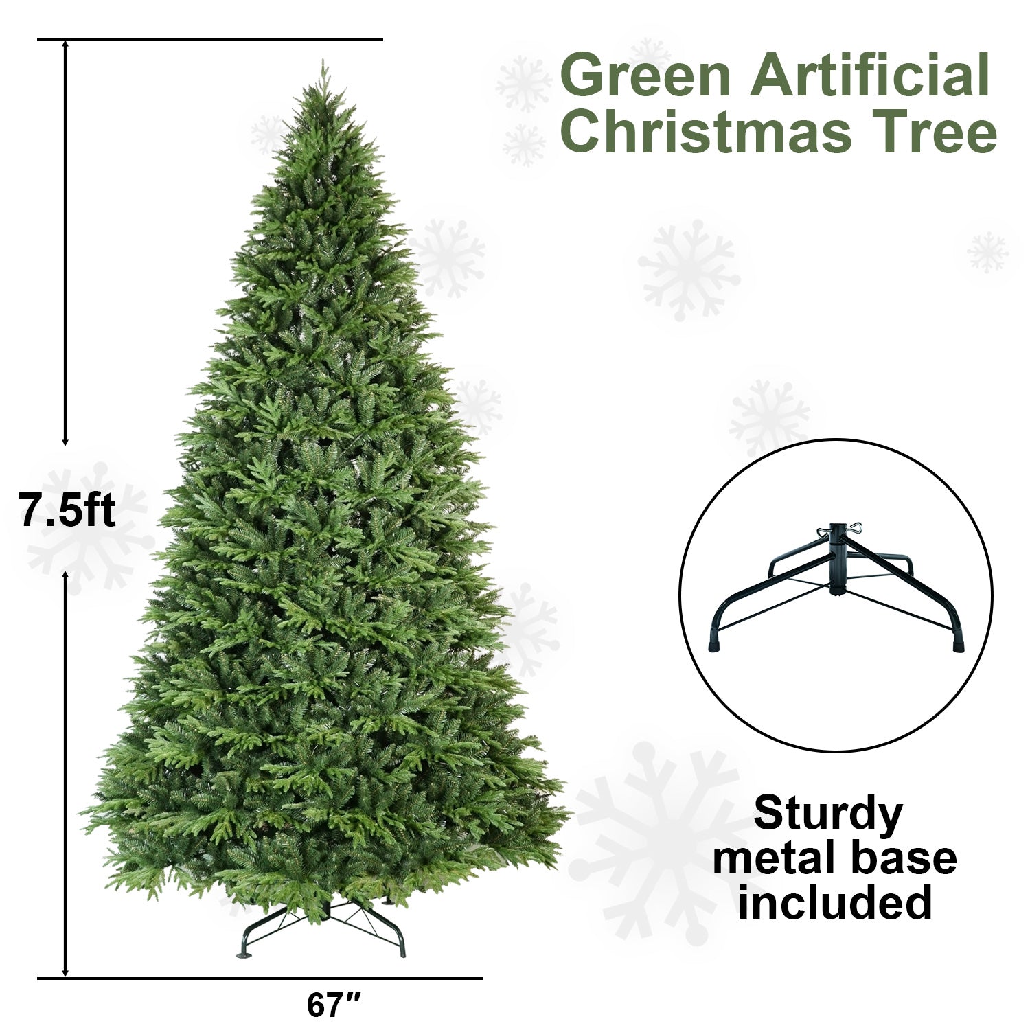 Green PE/PVC Hybrid Christmas Tree with 856-3135 Tips