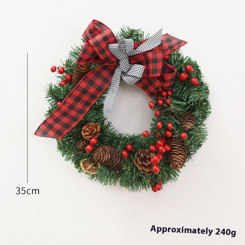 Festive PVC Christmas Garland Bow for Door and Window Decor