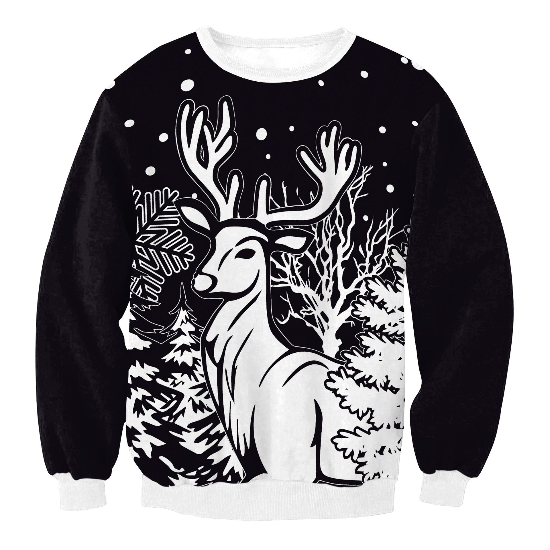 Men's Christmas Tree Striped Sweater with Digital Print Design