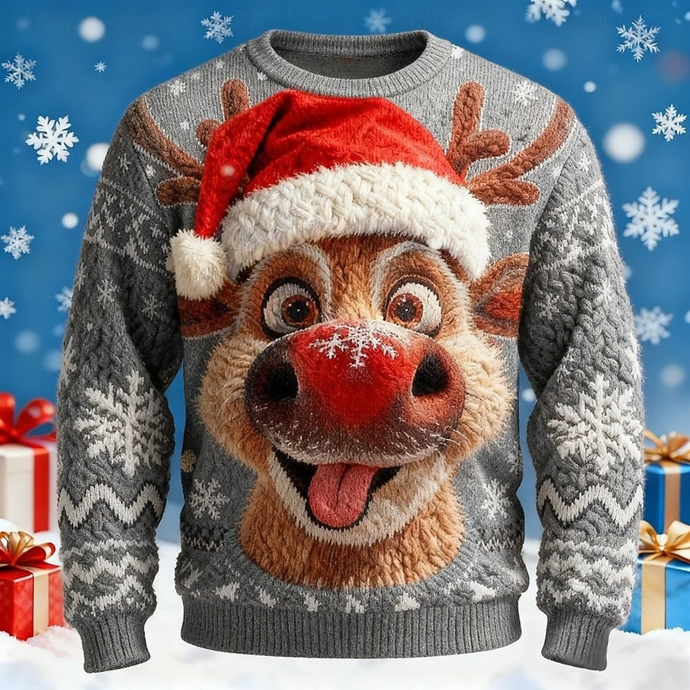 Unisex 3D Printed Christmas Snowman Sweatshirt, Sizes S-6XL