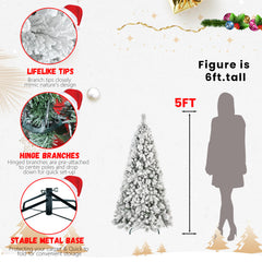 PVC Flocked Christmas Tree: 4ft to 9ft Decoration Options