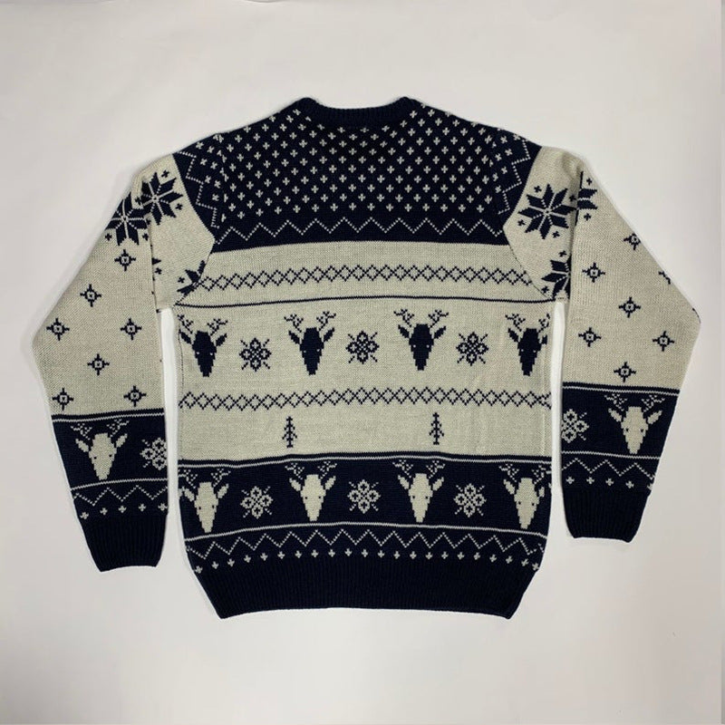 Men's Cartoon Jacquard Christmas Sweater in Various Colors