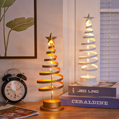 LED Metal Spiral Christmas Tree Decor with Warm Lights