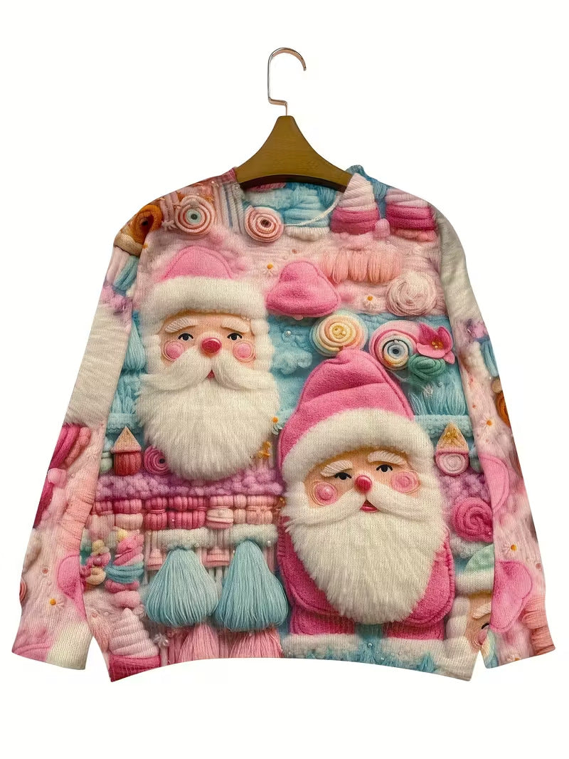 Women's 3D Christmas Pattern Pullover Sweatshirt - Sizes S-XXXL